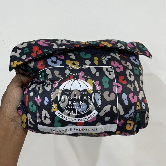 Joules Women’s Snug Gilet Multicolor Print Packable Puffer Vest UK 10 US 6 - Picture 8 of 8